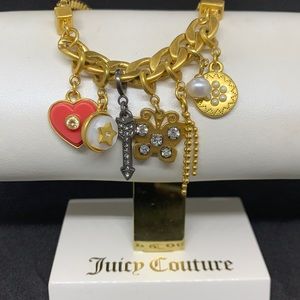Juicy Couture 7 Detachable Charms  Gold-tone Bracelet